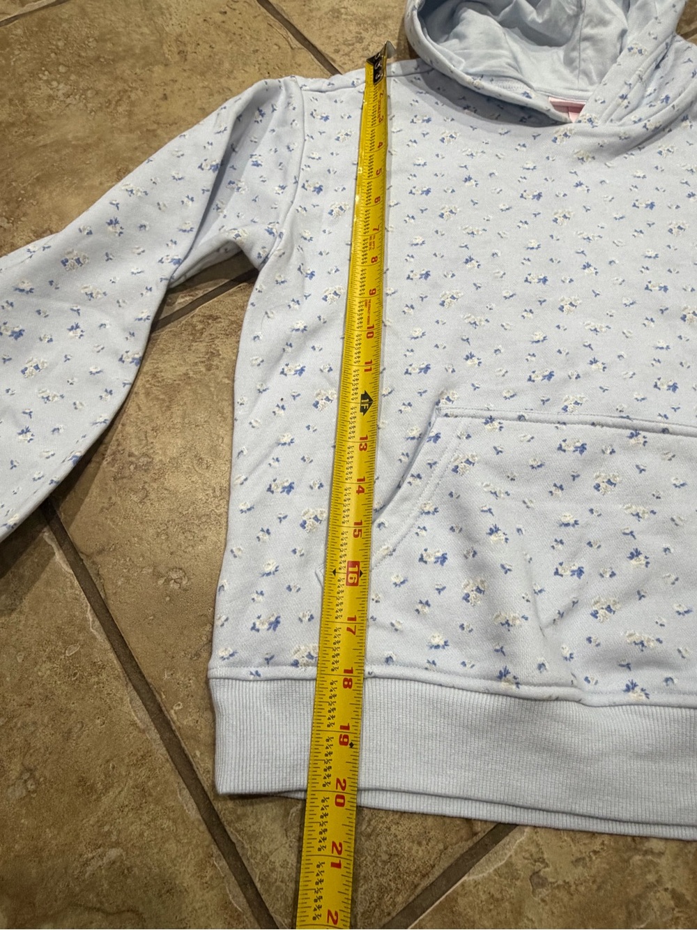 LoveShackFancy x Target Girls XL Blue Floral Ditsy French Terry Hoodie NWT - Picture 6 of 7
